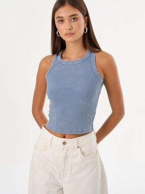 Lamarque Dusty Blue Ribbed Tank